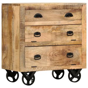 vidaXL Mobile laterale Marrone 70 x 38 x 63 cm legno massello di mango