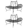 vidaXL Panchine per Albero Semicircolari 2 pz &Oslash;159 cm Nere in Acciaio