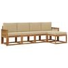 vidaXL Set di divani da esterno 5 pcs Naturale e Beige Poliestere