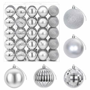 vidaXL Set di Palline di Natale 50 pz Argento 8 cm Polistirolo