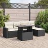 vidaXL Set Divano da Giardino 6 pz con Cuscini Nero in Polyrattan