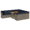 vidaXL Set Divani da Giardino 11 pz con Cuscini in Polyrattan Grigio
