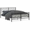vidaXL Giroletto con Testiera e Pediera Metallo Nero 150x200 cm