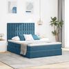 vidaXL Letto con contenitore e materasso Blu Scuro 140 x 190 cm