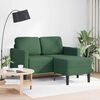 vidaXL Divano 2 Posti con Chaise longue a L Verde Scuro 125 cm Lino