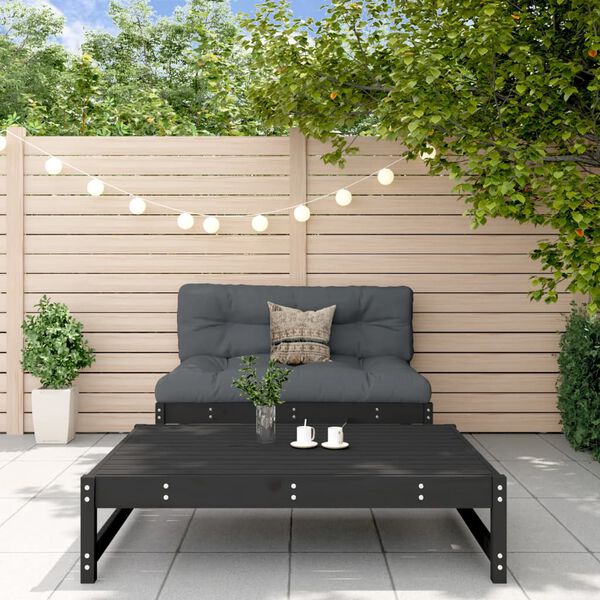 vidaXL Set Divani da Giardino 2 pz con Cuscini in Legno Massello Nero