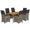 vidaXL Set da Pranzo da Giardino 7 pz con Cuscini in Polyrattan Grigio