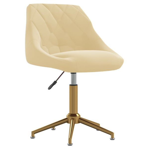 vidaXL Sedia da Pranzo Girevole Crema in Velluto