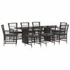 vidaXL Set da pranzo per esterni 9 pz Nero polyrattan
