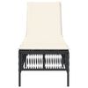 vidaXL Lettino Prendisole con Cuscino Nero in Polyrattan
