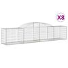 vidaXL Cesti Gabbioni ad Arco 8 pz 300x50x60/80 cm Ferro Zincato