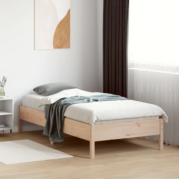 vidaXL Letto senza Materasso 75x190 cm in Legno Massello Pino