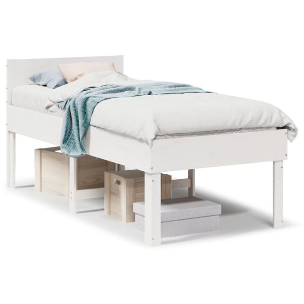 vidaXL Letto senza Materasso Bianco 90x190 cm in Legno Massello Pino