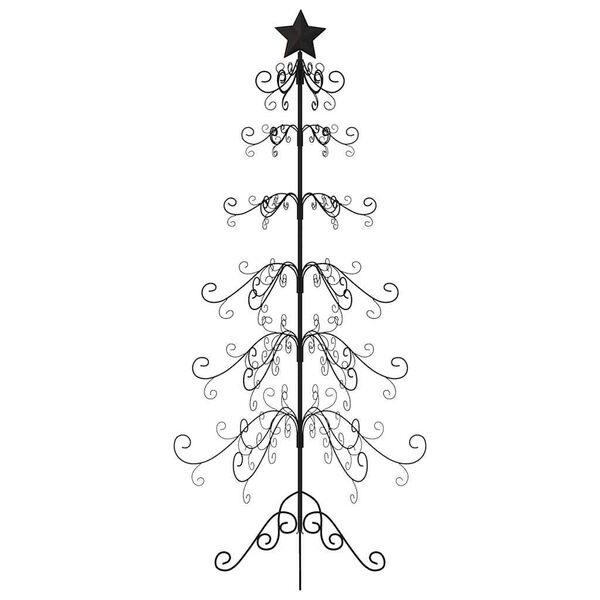 vidaXL Albero di Natale Decorativo in Metallo Nero 215 cm