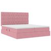 vidaXL Letto con luci a strisce a LED Rosa 200 x 200 cm Velluto