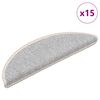 vidaXL Tappetini per scale 15 pz 56x17x3 cm Argento Semicircolari
