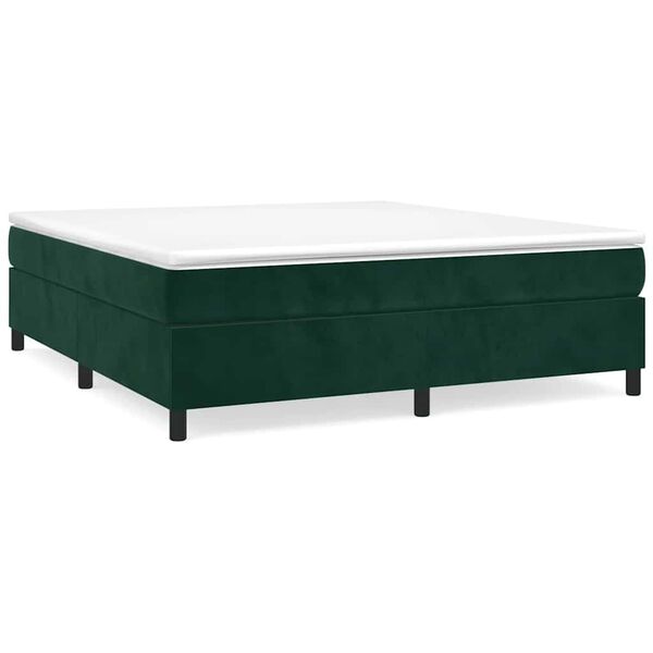 vidaXL Struttura Letto a Rete a Molle Verde Scuro 180x200 cm in Velluto
