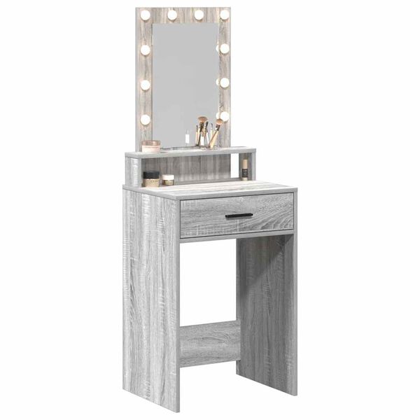 vidaXL Tavolo da Trucco Grigio 50 x 41 x 140 cm Legno multistrato