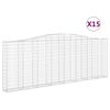 vidaXL Cesti Gabbioni ad Arco 15 pz 400x30x140/160 cm Ferro Zincato