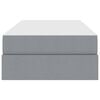 vidaXL Letto con contenitore e materasso Grigio chiaro 90 x 190 cm
