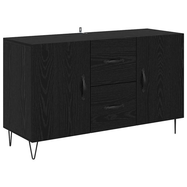 vidaXL Credenza Rovere Nero 100 x 36 x 60 cm Legno multistrato