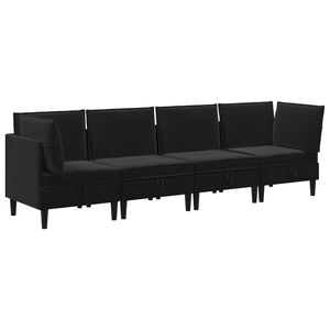 vidaXL Set di mobili per il soggiorno 4 pz Nero Velluto