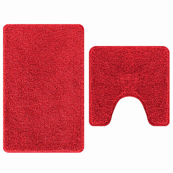 vidaXL Set di tappetini antiscivolo per il bagno 2 pcs Rosso PP