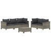 vidaXL Set Divani da Giardino 6 pz con Cuscini in Polyrattan Grigio