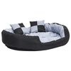 vidaXL Cuscino per Cani Reversibile Lavabile Grigio e Nero 110x80x23cm