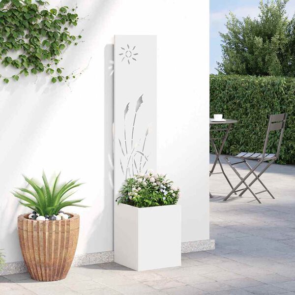 vidaXL Schermo per privacy in giardino Traforo Bianco 32 x 140 cm