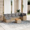 vidaXL Set Divano da Giardino 8 pz con Cuscini Beige in Polyrattan