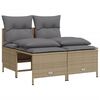 vidaXL Set Divano da Giardino 5 pz con Cuscini Beige in Polyrattan
