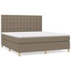 vidaXL Giroletto a Molle con Materasso Tortora 180x200 cm in Tessuto