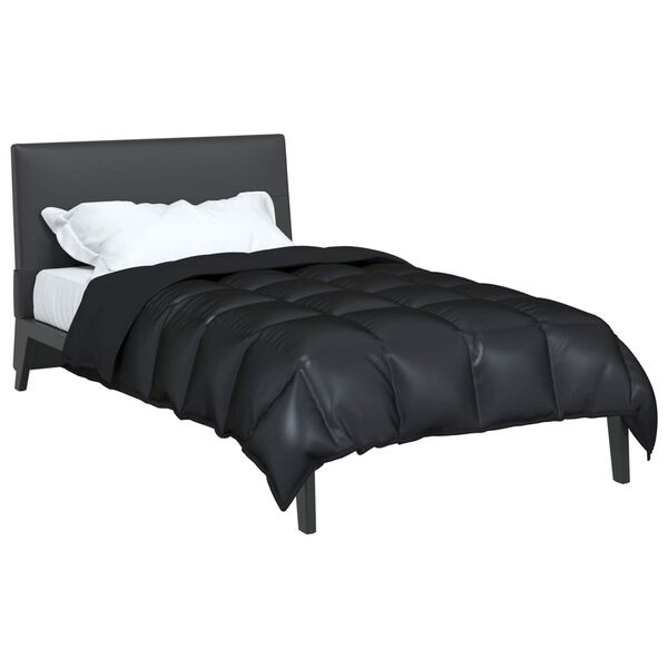 vidaXL Duvet Invernale Nero 200 x 140 cm Satin e Micropile