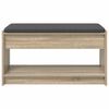 vidaXL Panca per ingresso con cuscino Rovere Sonoma 83 x 38 x 45 cm