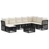 vidaXL Set Divano da Giardino 9 pz Nero polyrattan