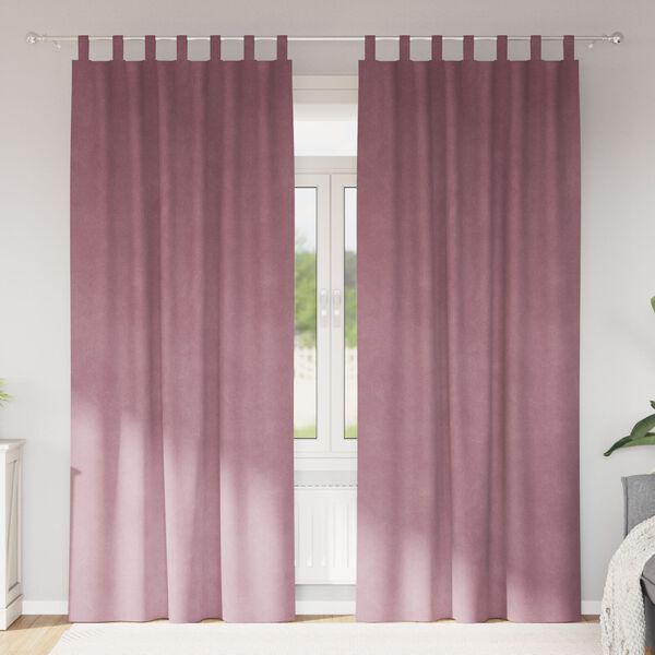 vidaXL Tende oscuranti 2 pcs Rosa scuro 140 x 245 cm Velluto