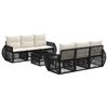 vidaXL Set Divano da Giardino 7 pz Nero polyrattan