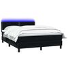 vidaXL Letto a Molle con Materasso e LED Nero 160x220 cm in Velluto