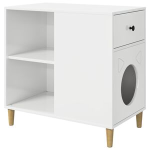 vidaXL Casa per Gatti Bianco Lucido 72 x 42.5 x 70 cm