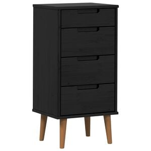 vidaXL Cassettiera MOLDE Nero 40 x 35 x 82 cm Legno Massello di Pino