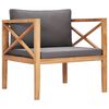 vidaXL Sedia da Giardino con Cuscini Grigi in Legno Massello di Teak