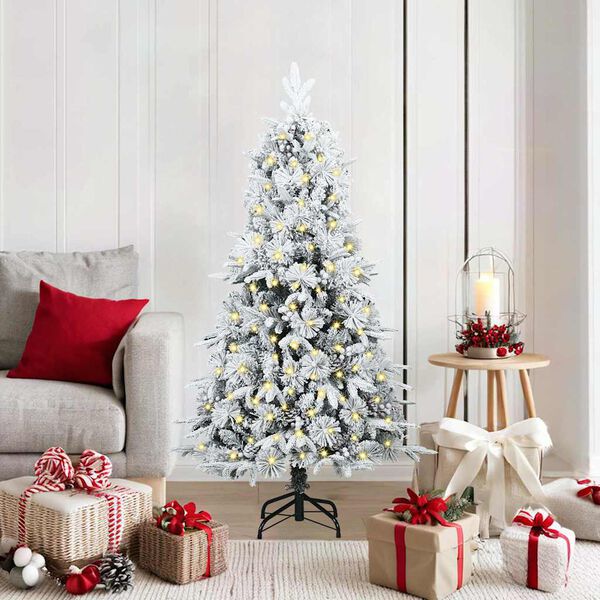 vidaXL Albero di Natale Artificiale con Rami Pieghevoli Bianco 150 cm