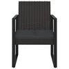 vidaXL Set Divani da Giardino 3 pz con Cuscini Nero in Polyrattan