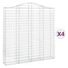 vidaXL Cesti Gabbioni ad Arco 4 pz 200x30x200/220 cm Ferro Zincato
