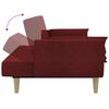 vidaXL Divano Letto 2 Posti con Pouf e Due Cuscini Rosso Vino Tessuto