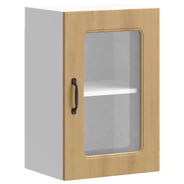 vidaXL Pensile da Cucina con Porta in Vetro Kalmar Rovere Artigianale