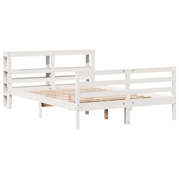 vidaXL Letto senza Materasso Bianco 120x200 cm Legno Massello di Pino