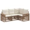 vidaXL Set Divano da Giardino 4 pz Beige e Bianco Crema polyrattan