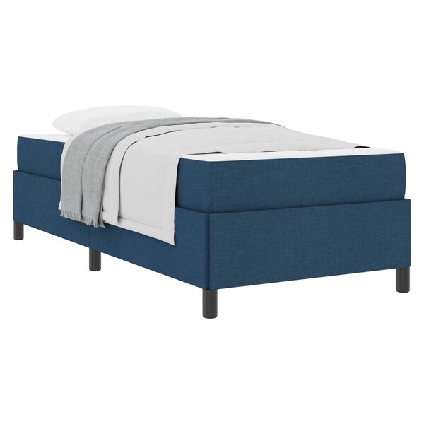 vidaXL Letto a molle con materasso Blu 90 x 190 cm Tessuto